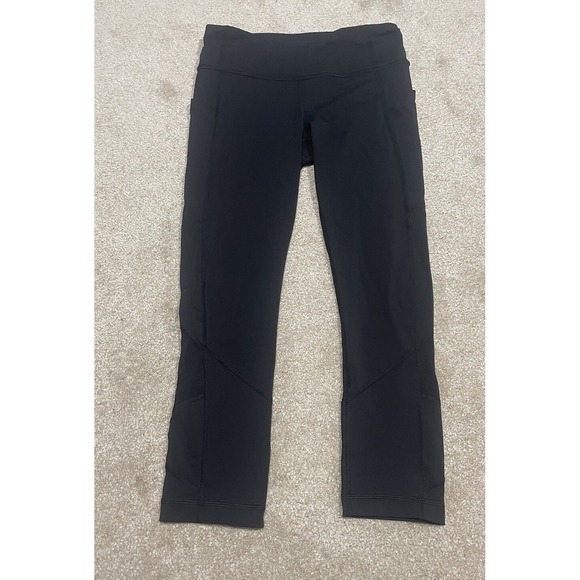 Lululemon Size 4 Black Cropped Leggings - Picture 1 of 7